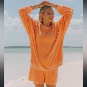 XS/S Spritz orange terry daily drills sweatshirt